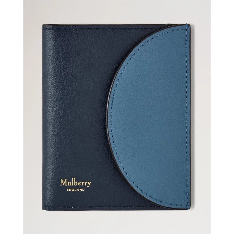 Compact Bifold Card Wallet Brighton Blue & Night Sky Micro Classic Grain