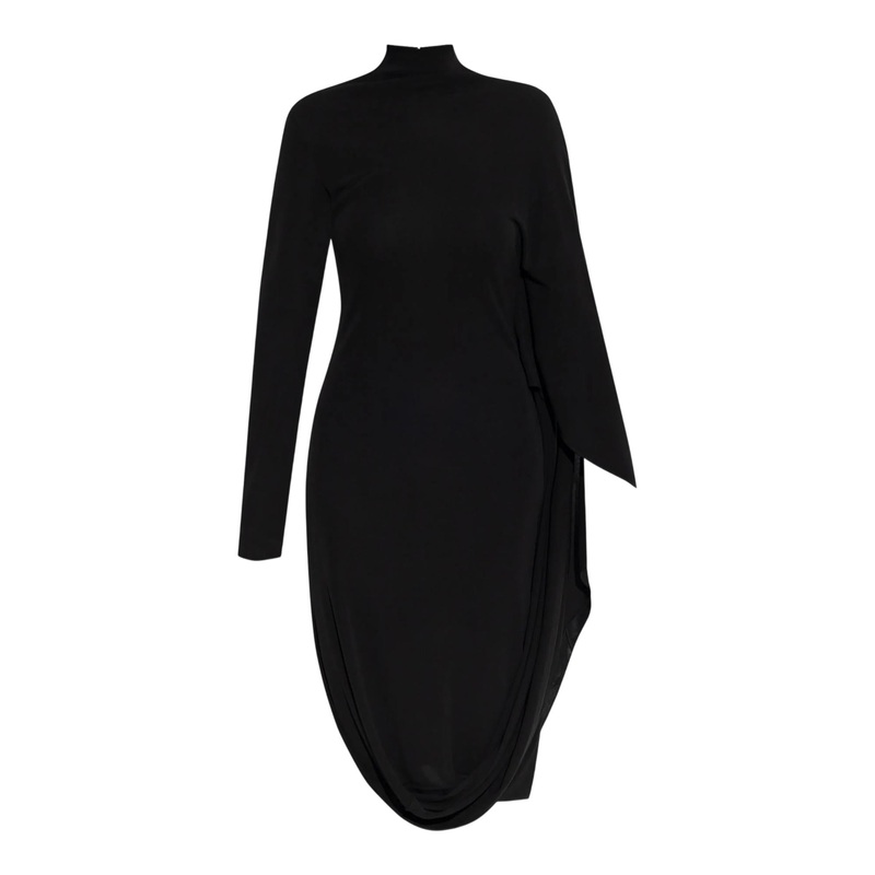 Crepe Jersey Cape Dress