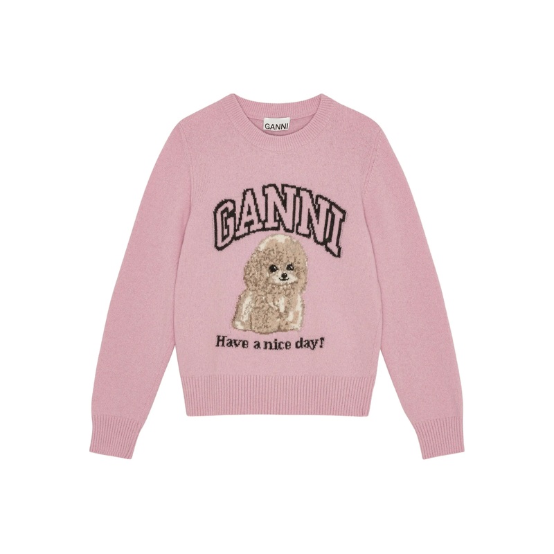 Graphic Wool Mix Poodle Jumper