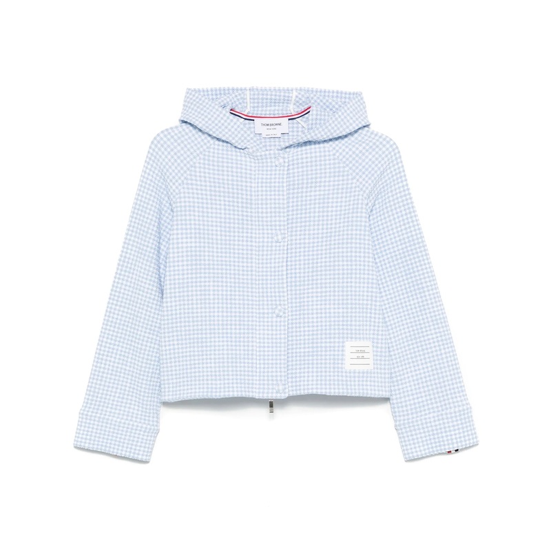 Hooded Jacket In Gingham Cotton