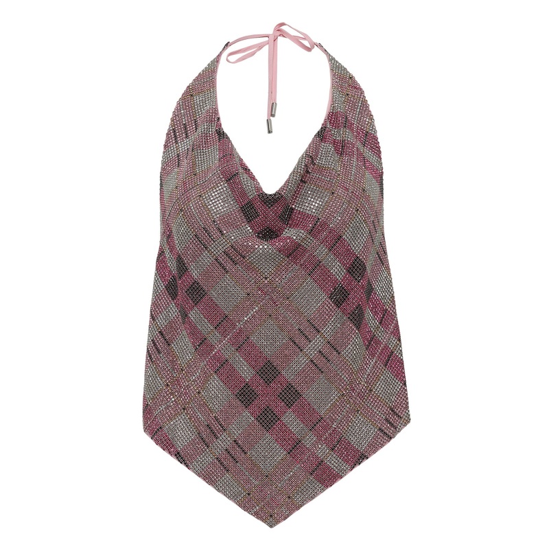Pink Check Chainmail Top
