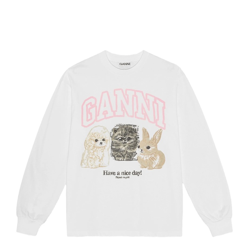 Re-Cut Heavy Jersey Animal Print Long Sleeve T-Shirt