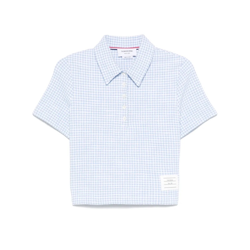 Short Sleeve Polo In Gingham Check