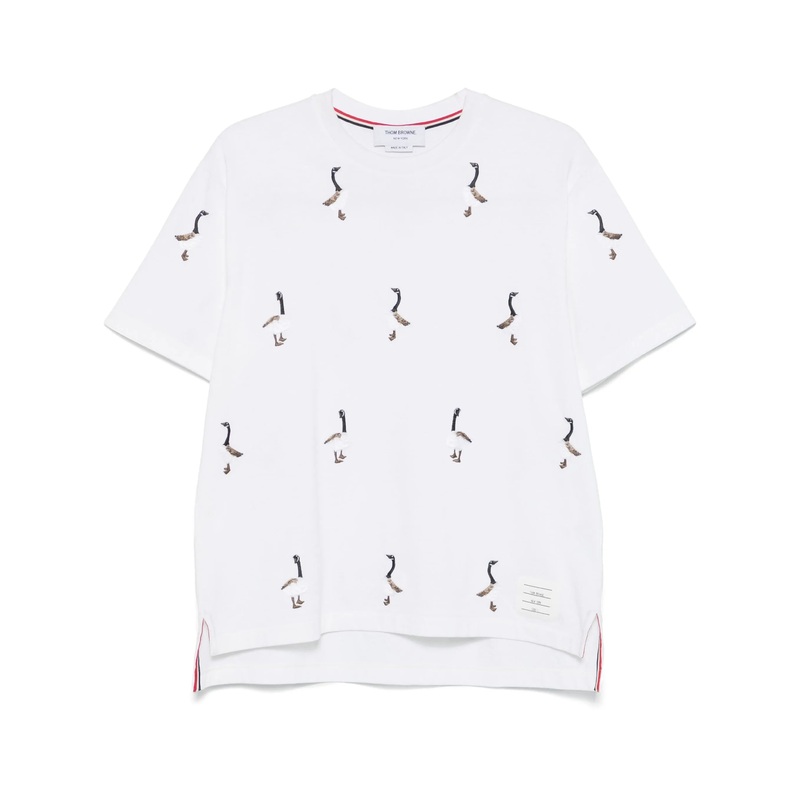Short Sleeve Tee With Geese Print