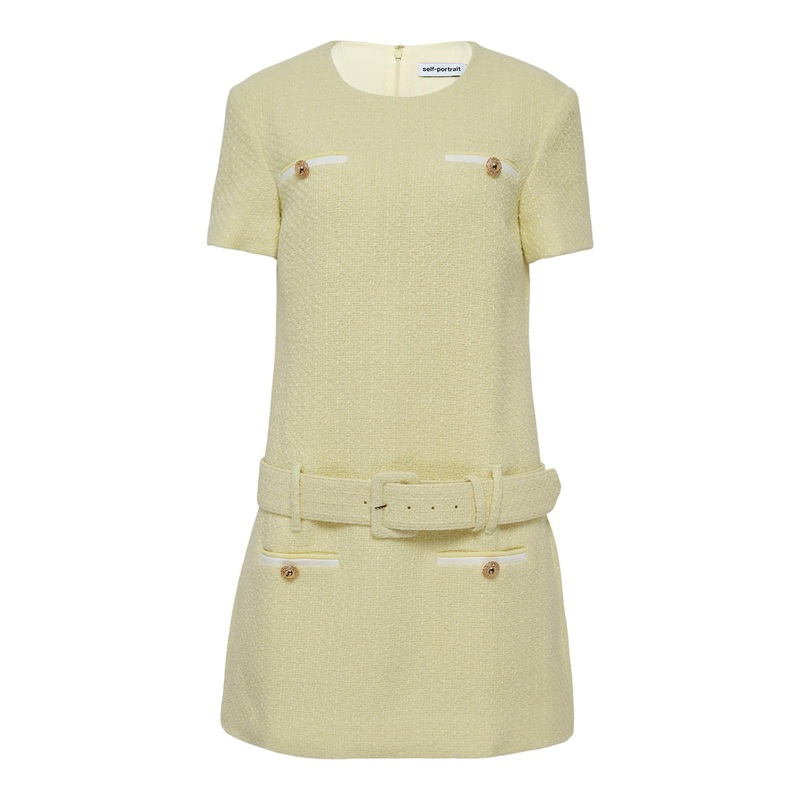 Yellow Boucle Mini Dress