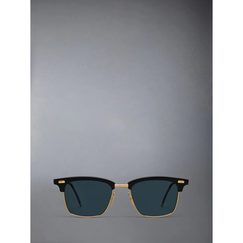 Acetate And Titanium Rectangular Sunglasses Unisex
