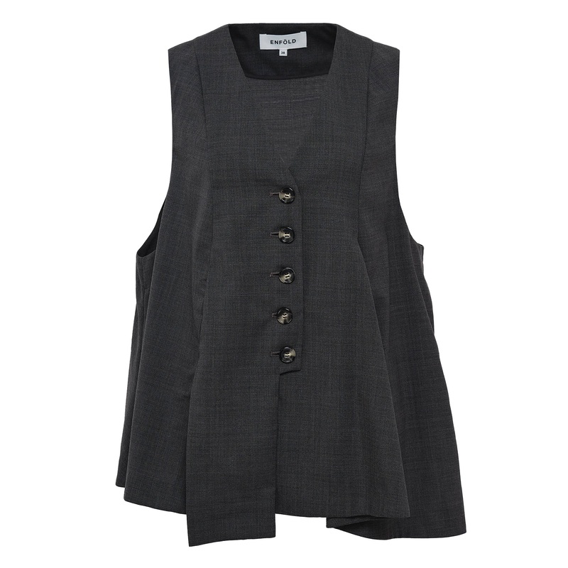 Charcoalgray Flared Vest