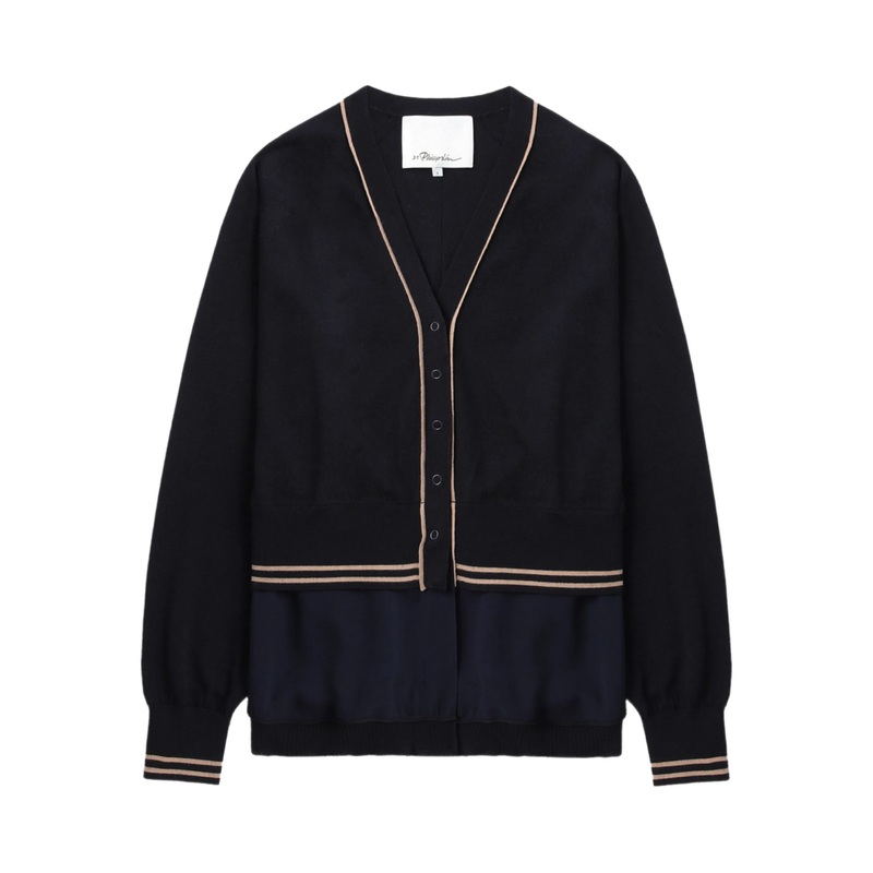 Chiffon Combo Boxy Cardigan