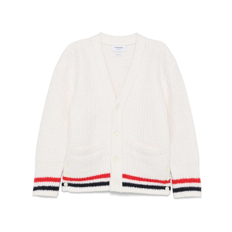 Chunky Rib Stitch V Neck Cardigan Men