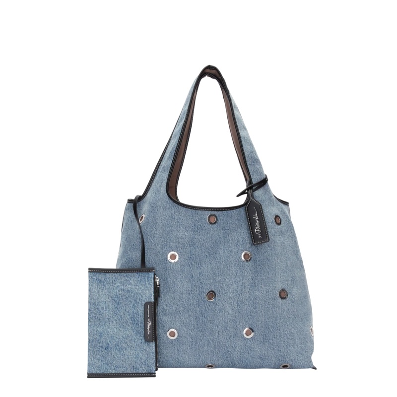 Denim Market Tote With Grommet