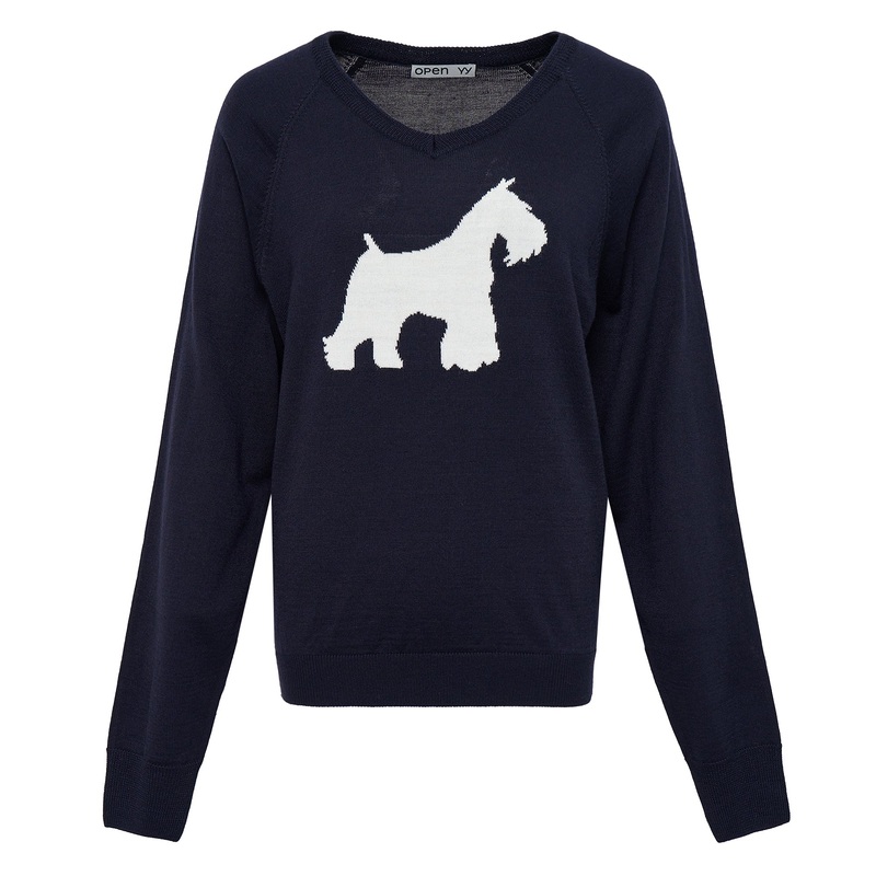 Dog Graphic Knit Top