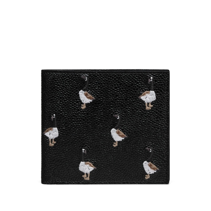 Pebble Grain Goose Embroidery Bilfold Men