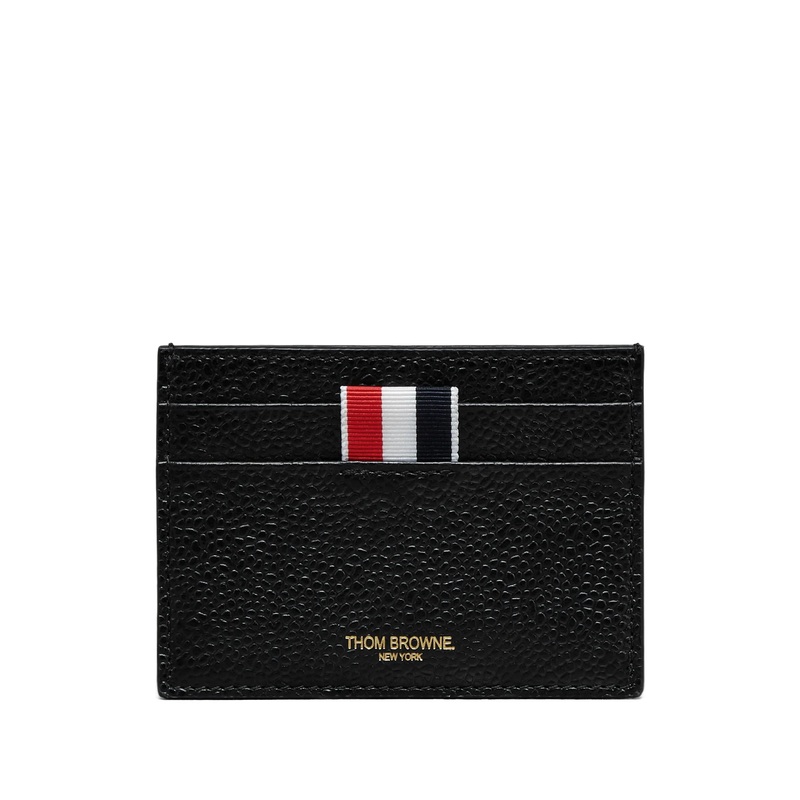 Pebble Grain Goose Embroidery Single Card Holder Men
