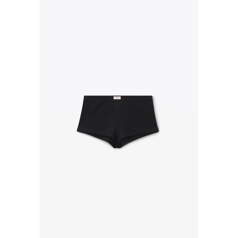 Waffle Knit Crystal Rhinestone Shorts