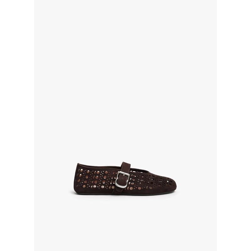 Ballerinas Perforated Suede Goatskin Leather