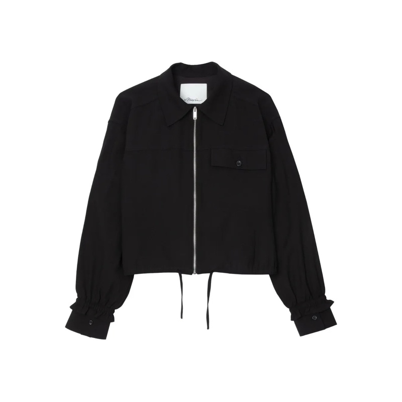 Fluid Tailoring Long Sleeve Cropped Shirt Jacket