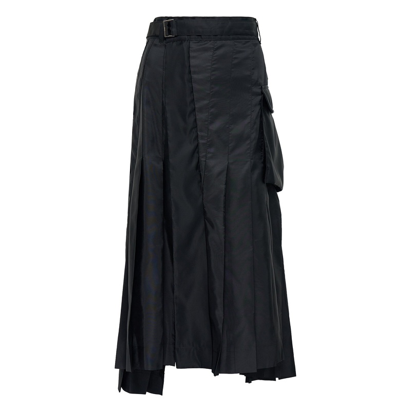 Nylon Twill Mix Skirt