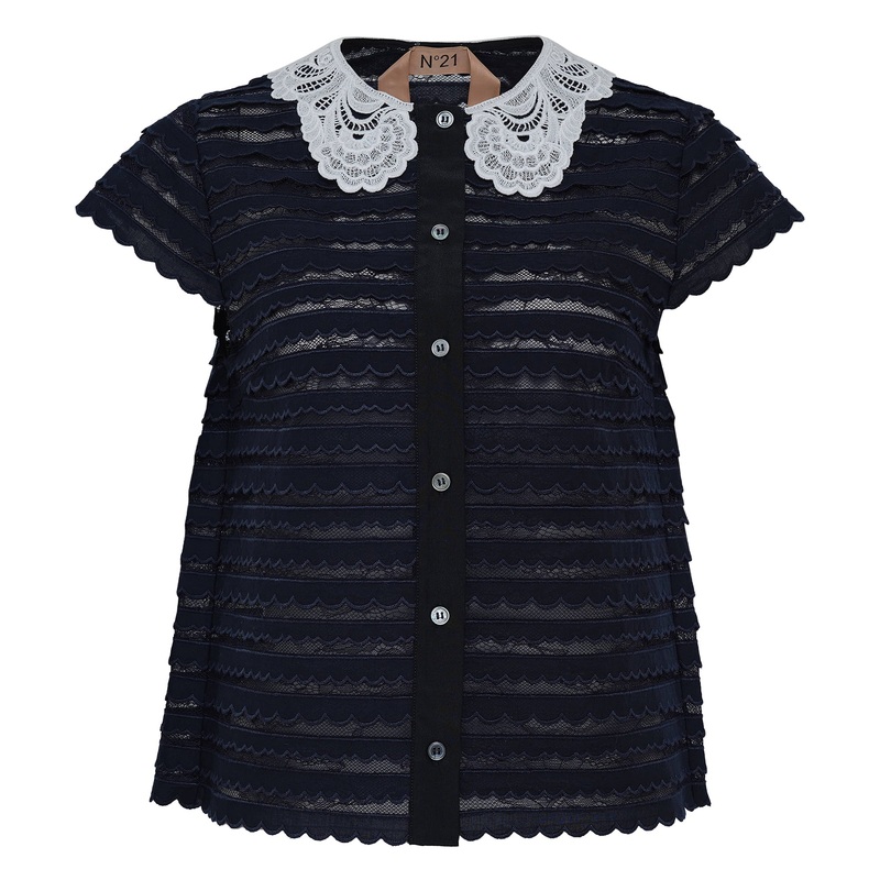 Peterpan Collar Scallop Top