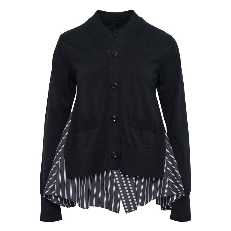 Poplin X Knit Cardigan