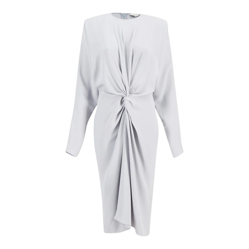 Satin Matt Side Twist Midi Dress