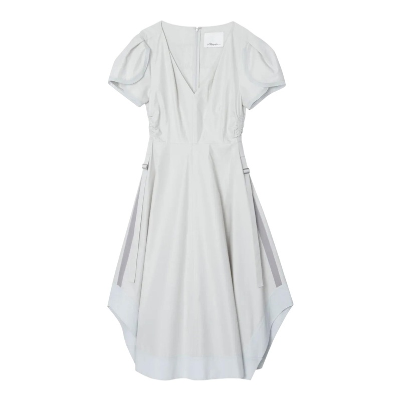 Soft Tulip Sleeve V-Neck Dress