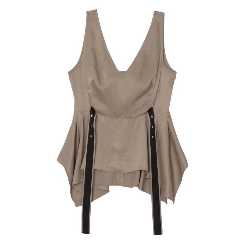 V-Neck Sleeveless Flounce Top