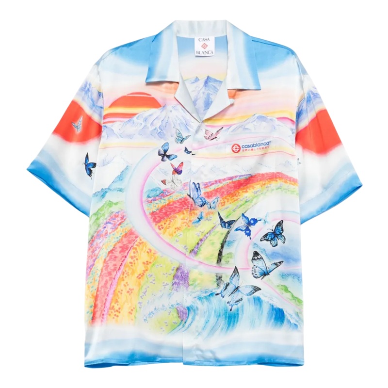 Butterfly Mountain Cuban Collar Shirt
