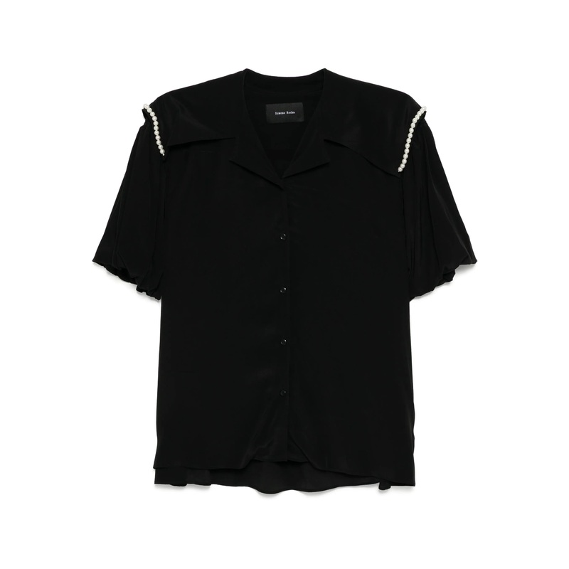 Cropped Sailor Collar Puff Sleeve Blouse