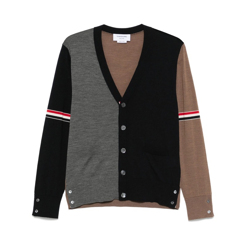 Fine Merino Wool Funmix V Neck Cardigan Men