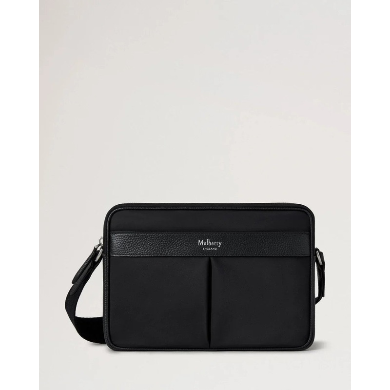 Heritage Nylon Crossbody Black Nylon & Small Classic Grain