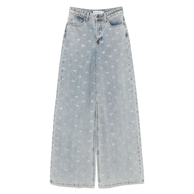 Light Blue Diamante Bow Jeans