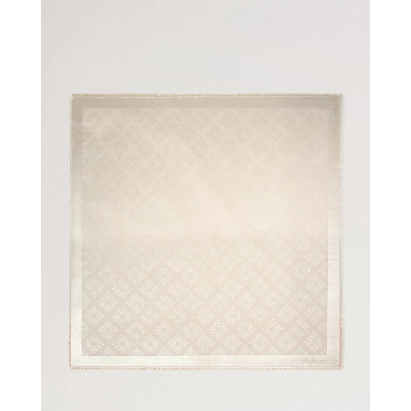 Mulberry Tree Square Cashmere Taupe Cotton Silk Blend