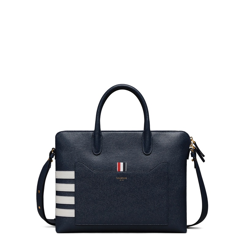 Pebble Grain 4-Bar Slim Briefcase Men