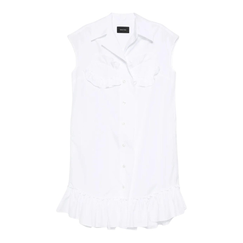 Sleeveless Ruffle Bust Detail Dress