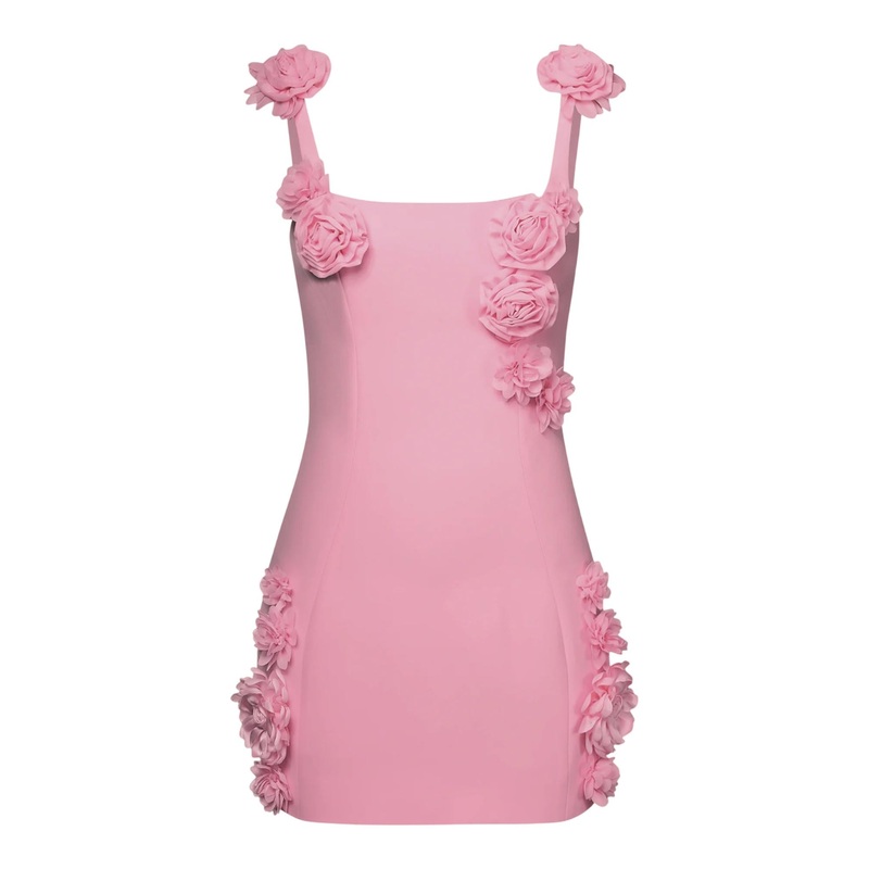 Elaina Rosette Applique Mini Dress