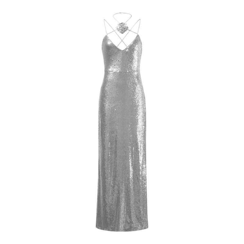 Heisey Sequinned Rosette Maxi Dress