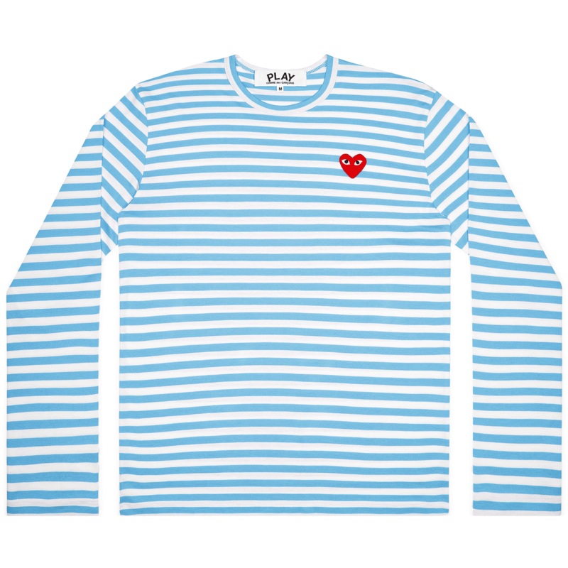 Light Blue Long Sleeve Striped Tee Unisex