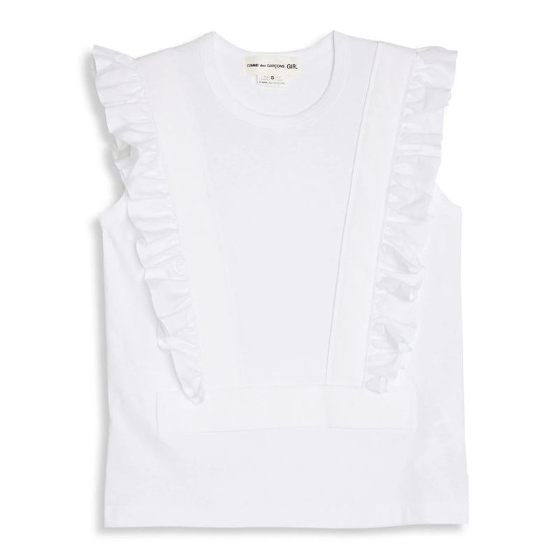 Sleeveless Ruffle-Detail Tee