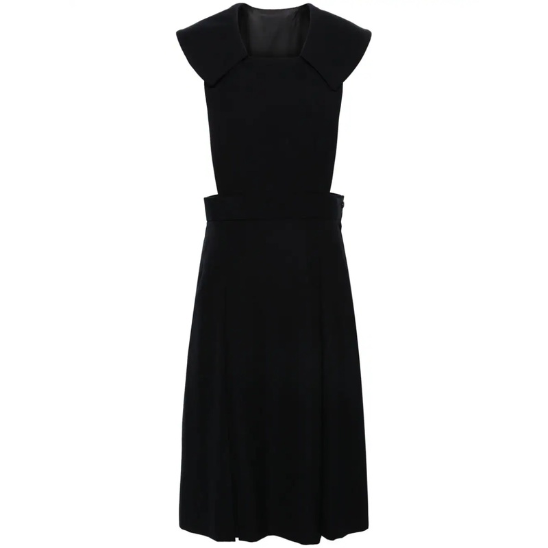 Square Collar Wool Pinafore