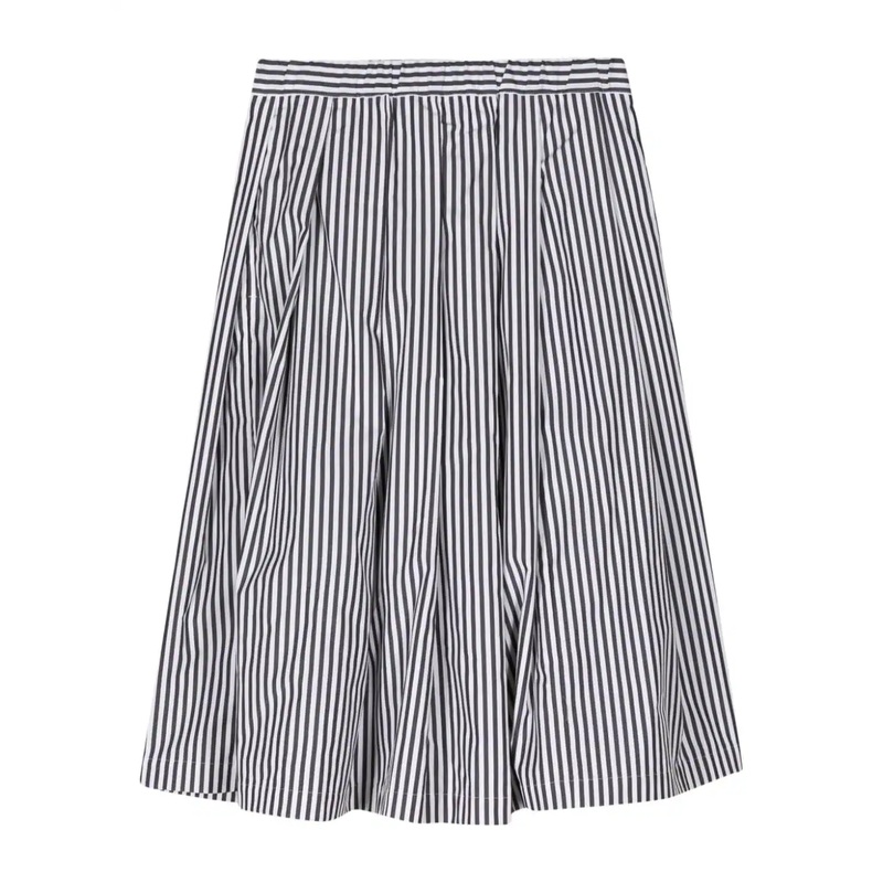 Stripe Pleated Skirt