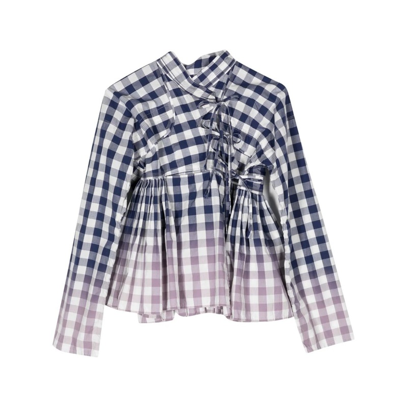 Cotton Gingham Check Garment Jacket