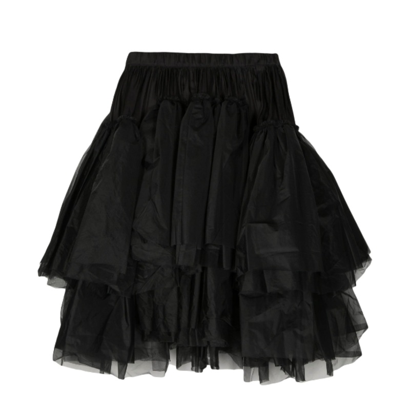 Semi-Sheer Ruffled Skirt