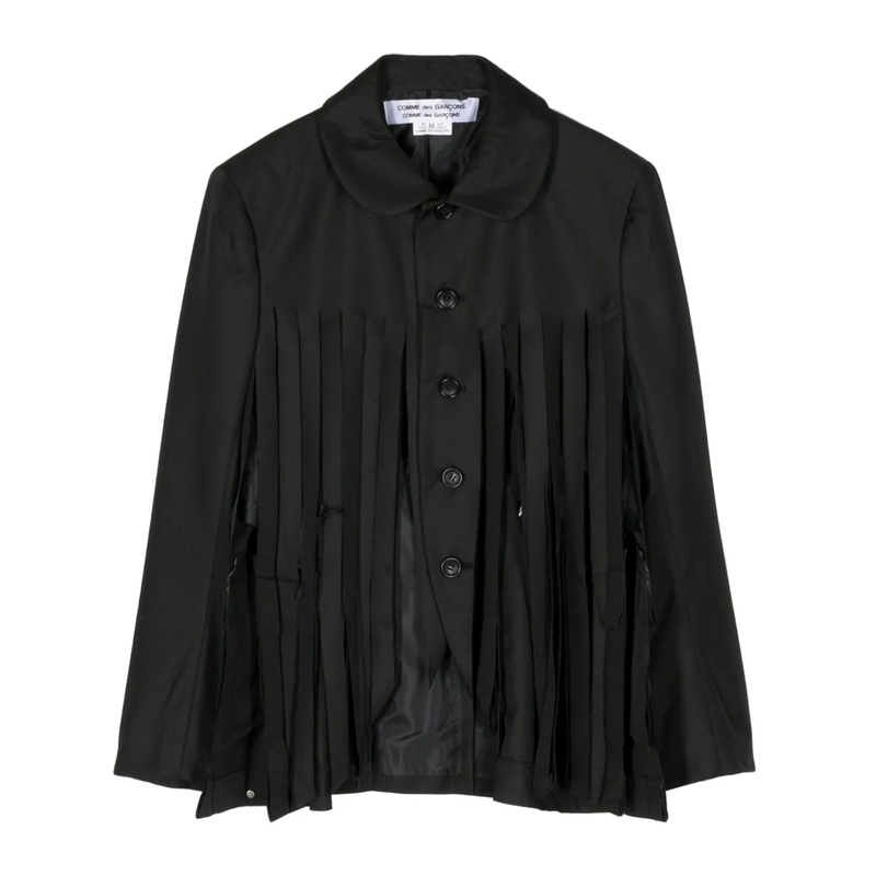 Single-Breasted Fringe Midi Jacket