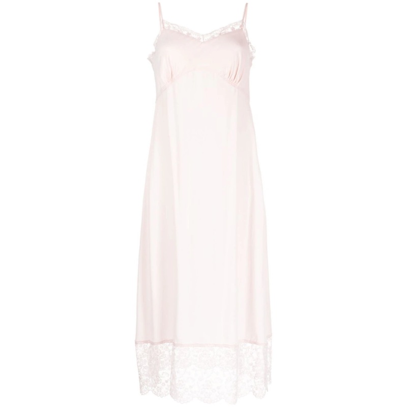 Slip Dress With Deep Lace Trim
