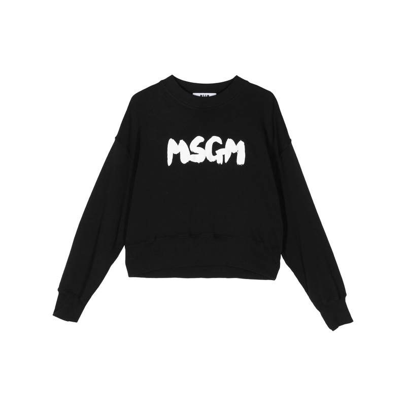 Brushstroke Logo Cropped Sweatshirt