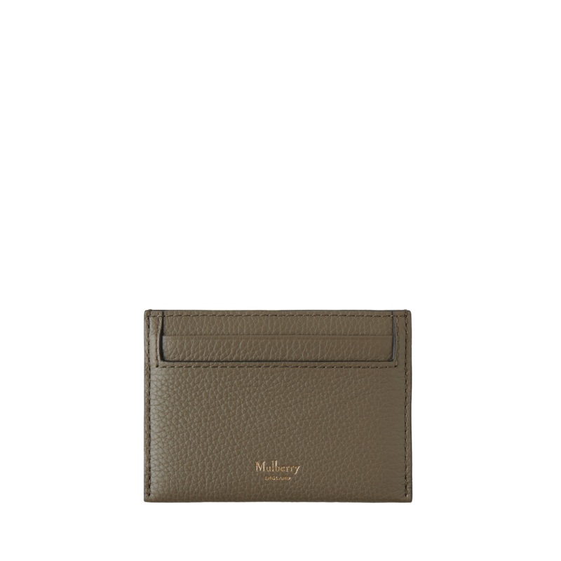 Credit Card Slip Linen Green Small Classic Grain