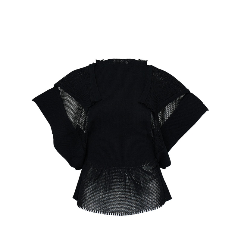 Panel Mesh Ap Knit Tops