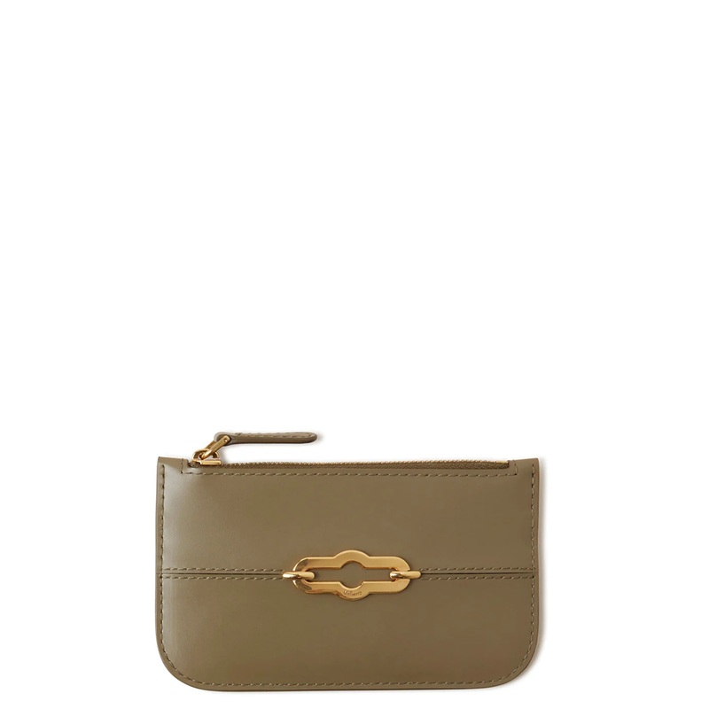 Pimlico Zipped Coin Pouch Linen Green Super Lux Calf