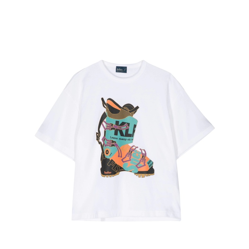 Ski Boot Print Tee White