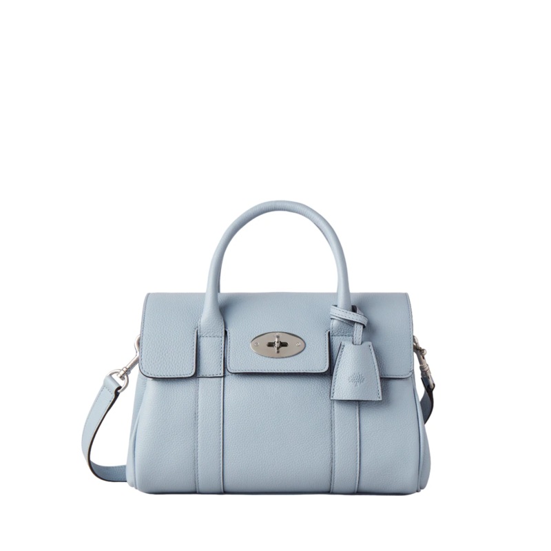 Bayswater Satchel Poplin Blue Small Classic Grain